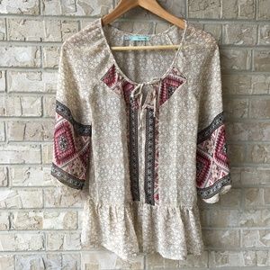 Maurices BOHO Hippie Top Semi Sheer XS